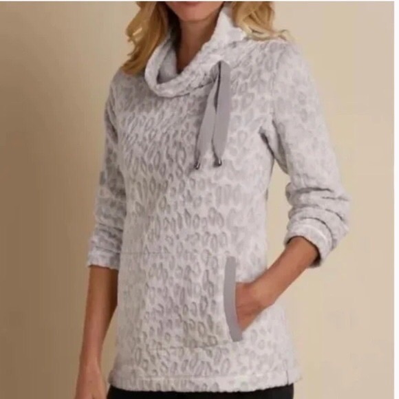 Soft Surroundings Sweaters - Soft Surroundings Tanzania Cowl Neck Leopard Print Pullover Sweater